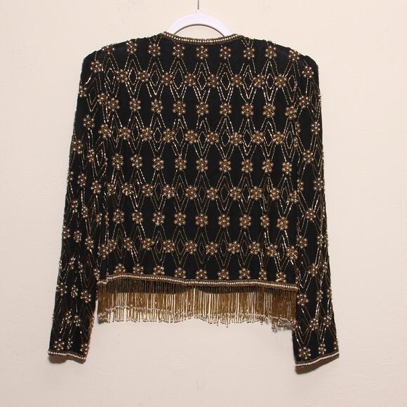 Vintage Nipon Night Beaded Evening Jacket Size Medium 80s - Picture 2 of 8